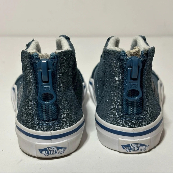 VANS Harry Potter Sk8-Hi Zip Sz 4 Toddler Hogwarts Metallic Blue High Top Shoes - Picture 6 of 9